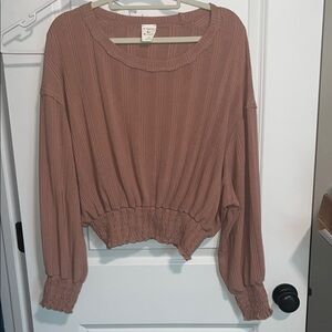 By Together Ribbed Long Sleeve Top in Mauve